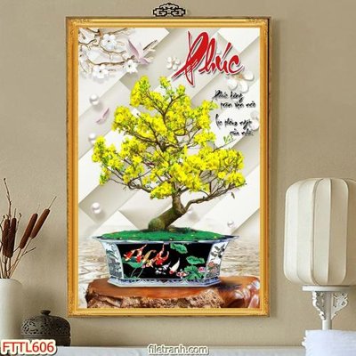 Tải file File tranh chậu mai bonsai FTTL606 (ảnh gốc) in gạch 3D