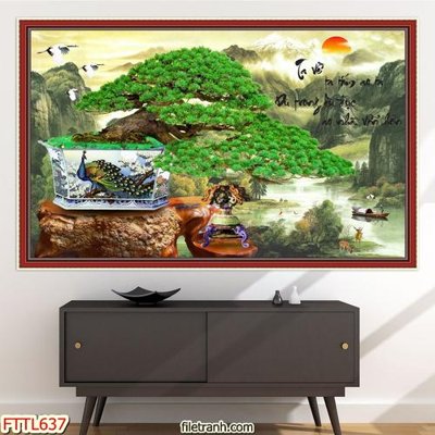 File gốc File tranh chậu mai bonsai FTTL637 (PNG) trong suốt (transparent)