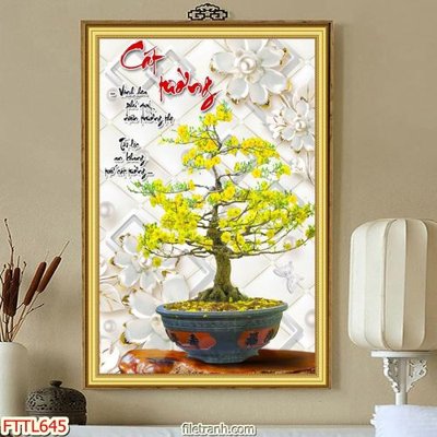 Tải file File tranh chậu mai bonsai FTTL645 (PSD) cho in tranh 3D