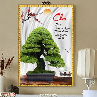 File ảnh File tranh chậu mai bonsai FTTL649 (gốc) in Hiflex