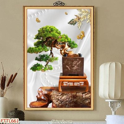 Download file File tranh chậu mai bonsai FTTL661 (chuẩn in) chất lượng cao