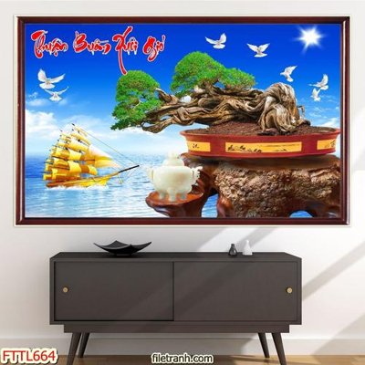 Tải file File tranh chậu mai bonsai FTTL664 (gốc) làm file quảng cáo