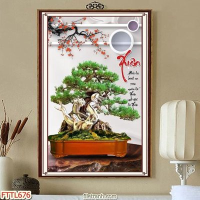 Download file gốc File tranh chậu mai bonsai FTTL676 (in mica) trong suốt