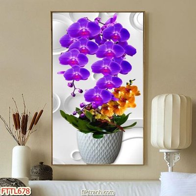 File in mica File tranh chậu mai bonsai FTTL678 (bản gốc) siêu trong