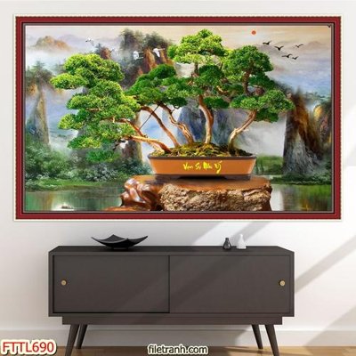 Tải file File tranh chậu mai bonsai FTTL690 (gốc) làm file thiết kế