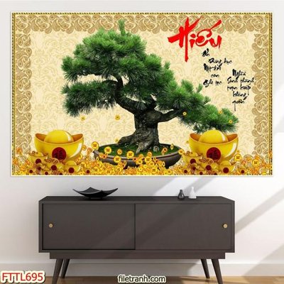 Hình ảnh file gốc File tranh chậu mai bonsai FTTL695 (chất lượng cao)