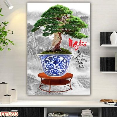 Tải về hình ảnh gốc File tranh chậu mai bonsai FTTL773 sắc nét