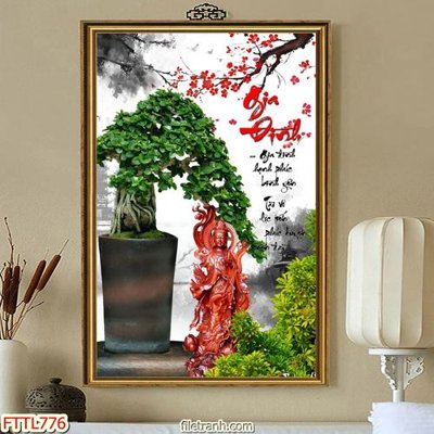File ảnh File tranh chậu mai bonsai FTTL776 (gốc) dùng in Pano
