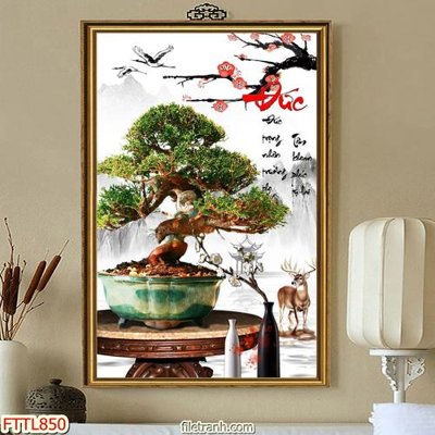 File gốc File tranh chậu mai bonsai FTTL850 (thiết kế) độc quyền