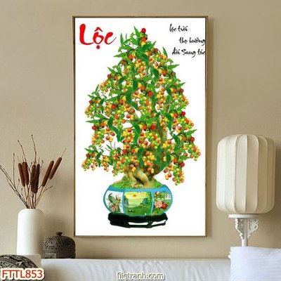 Download file File tranh chậu mai bonsai FTTL853 (gốc) in mica đèn LED