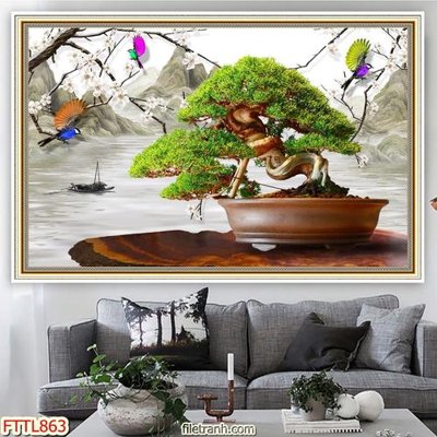 Tải về file tranh gốc File tranh chậu mai bonsai FTTL863 (để in quảng cáo)
