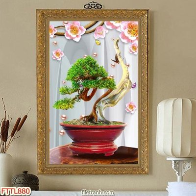 Tải file File tranh chậu mai bonsai FTTL880 (gốc) làm file thiết kế