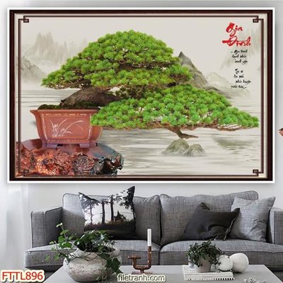 File tranh File tranh chậu mai bonsai FTTL896 (ảnh gốc) độ nét vượt trội