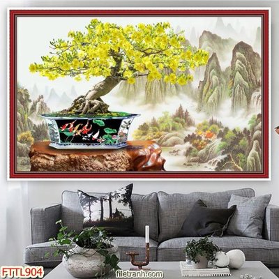 File gốc File tranh chậu mai bonsai FTTL904 (Filetranh.com) File tranh chậu mai bonsai FTTL904