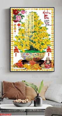 Tải file File tranh chậu mai bonsai FTTL943 (ảnh gốc) in tranh kính
