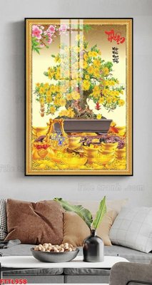 Chi tiết file gốc File tranh chậu mai bonsai FTTL958 (cho in tráng gương)