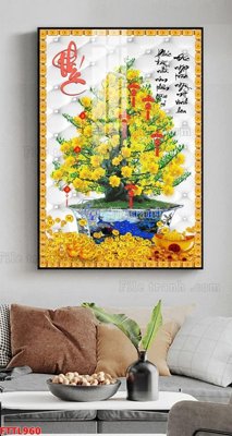 File tranh File tranh chậu mai bonsai FTTL960 (gốc) chủ đề trẻ em