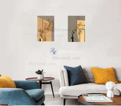 File tranh trang trí File gốc in bộ tranh decor treo tráng gương canvas GB15001 (file gốc)