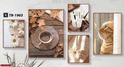 File tranh File gốc in bộ tranh decor treo tráng gương canvas GB15035 (gốc) chủ đề thiên nhiên