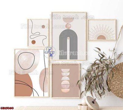 File gốc File gốc in bộ tranh decor treo tráng gương canvas GB15060 (cho in 3D) độc đáo