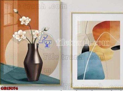 Tải file File gốc in bộ tranh decor treo tráng gương canvas GB15074 (gốc) làm tranh treo tường