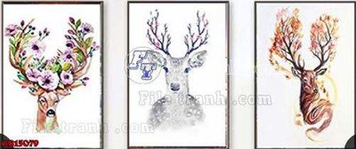 Ảnh gốc File gốc in bộ tranh decor treo tráng gương canvas GB15079 (nét căng) in mica