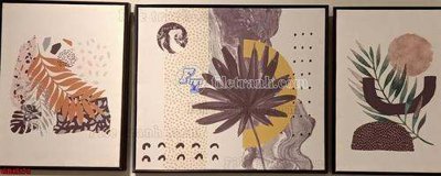 File tranh gốc File gốc in bộ tranh decor treo tráng gương canvas GB15174 chủ đề hiện đại