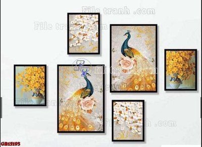 File gốc File gốc in bộ tranh decor treo tráng gương canvas GB15193 (in tráng gương) hiện đại