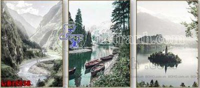File gốc File gốc in bộ tranh decor treo tráng gương canvas GB15238 (in lụa) tranh thuận buồm