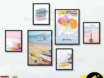 File tranh File gốc in bộ tranh decor treo tráng gương canvas GB15295 (ảnh gốc) in trần 3D