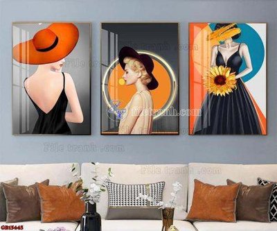 File in ấn File gốc in bộ tranh decor treo tráng gương canvas GB15443 (bản gốc) chất lượng cao