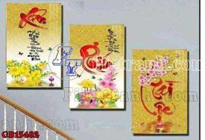 File gốc File gốc in bộ tranh decor treo tráng gương canvas GB15482 (thiết kế) cho in ấn