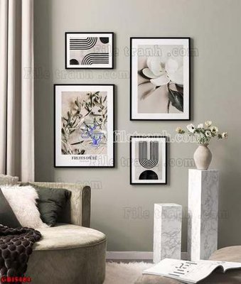 File in trần File gốc in bộ tranh decor treo tráng gương canvas GB15484 (file gốc) phong thủy