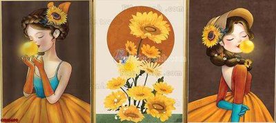 File tranh trang trí File gốc in bộ tranh decor treo tráng gương canvas GB15499 (tải file gốc)