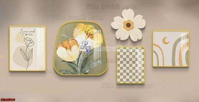 File tranh ảnh gốc File gốc in bộ tranh decor treo tráng gương canvas GB15509 dùng cho in khổ lớn