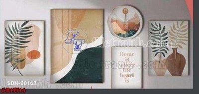 File tranh File gốc in bộ tranh decor treo tráng gương canvas GB15514 (bản gốc) in lụa 5D