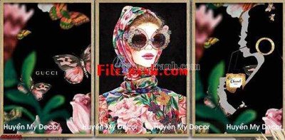File gốc File gốc in bộ tranh decor treo tráng gương canvas GB15602 (in tráng gương) sang trọng