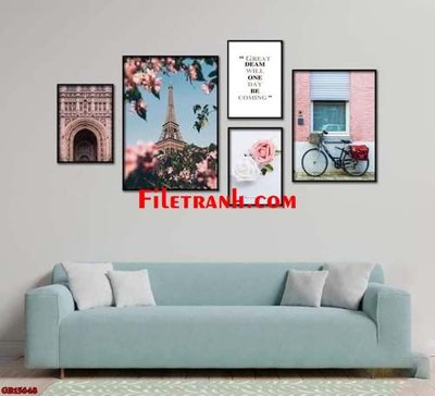 File tranh File gốc in bộ tranh decor treo tráng gương canvas GB15648 (bản gốc) treo tường