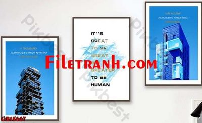 File gốc File gốc in bộ tranh decor treo tráng gương canvas GB15667 (in lụa) trang trí tường