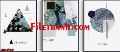 File tranh File gốc in bộ tranh decor treo tráng gương canvas GB15749 (bản gốc) treo quán cafe