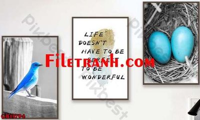 File tranh gốc File gốc in bộ tranh decor treo tráng gương canvas GB15794 (bản đẹp) độc quyền