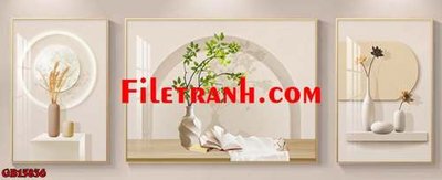 File in mica File gốc in bộ tranh decor treo tráng gương canvas GB15836 (bản gốc) siêu trong