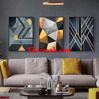 File gốc File gốc in bộ tranh decor treo tráng gương canvas GB15857 (chuẩn màu) cho in offset