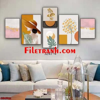 File gốc File gốc in bộ tranh decor treo tráng gương canvas GB15911 (ảnh chi tiết) để in trần