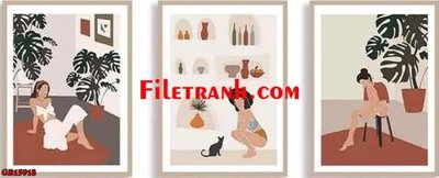 File gốc File gốc in bộ tranh decor treo tráng gương canvas GB15918 (in tráng gương) sang trọng