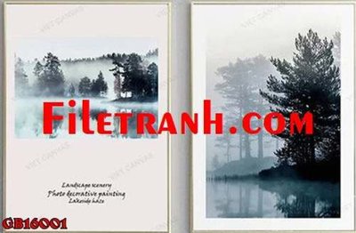 File tranh gốc in trần nhà File gốc in bộ tranh decor treo tráng gương canvas GB16001 3D