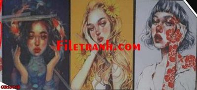 File gốc File gốc in bộ tranh decor treo tráng gương canvas GB16038 (in lụa) cao cấp