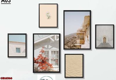 File tranh File gốc in bộ tranh decor treo tráng gương canvas GB16366 (gốc) chủ đề trẻ em