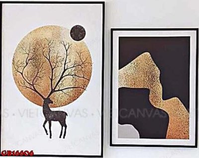 File gốc File gốc in bộ tranh decor treo tráng gương canvas GB16606 (trang trí) phòng ngủ