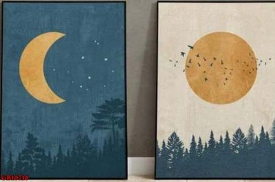 File tranh gốc File gốc in bộ tranh decor treo tráng gương canvas GB16716 (bản quyền) file PSD